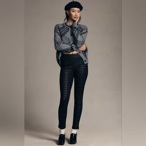 Anthropologie Sanctuary Runway Leggings Black Gray Plaid M